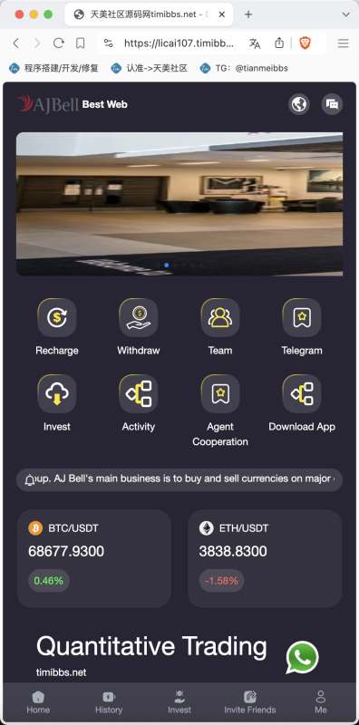 YM604-前端html+后端PHP的海外虚拟货币投资理财源码