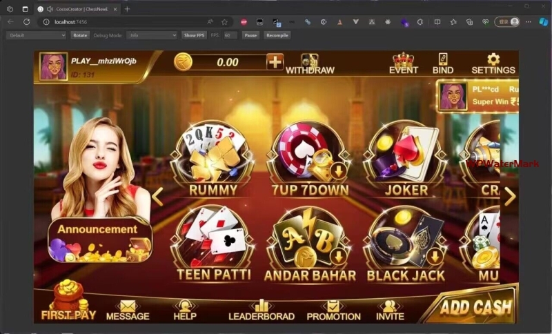 H5+APP印度棋牌电玩游戏全套源码-YMN1700