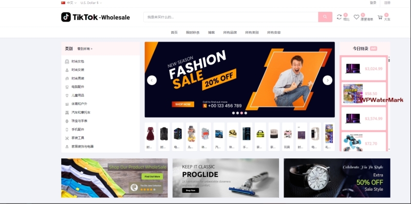 tiktok商城+落地页源码/海外抖音版商城源码 带搭建教程-YM1622