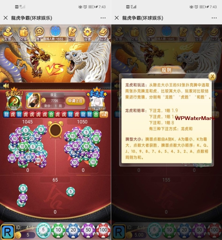 H5龙虎争霸（环球娱乐）棋牌游戏平台源码-8Y-YMN1921