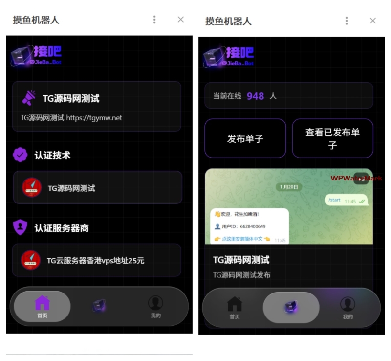接吧TG小程序源码|亲测源码|Telegram接单发单平台|Node.js+Vue3|视频搭建教程-YMN2145