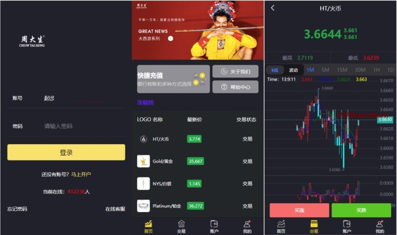 最新版周大福、老凤祥黄金微盘交易源码，黄金期货微盘交易源码-YMN2139